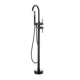 VEVOR Freestanding Bathtub Faucet, Floor Mount, Freestanding Tub Filler, Shower Mixer Taps, Two Water Modes, 360° Swivel Spout