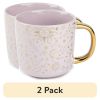(2 pack) Stoneware Coffee Mug, 16 fl oz, Gold Stars