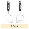 (2 pack) Professional Stainless Steel Potato Masher with Black Handle
