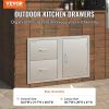 VEVOR Outdoor Kitchen Door Drawer Combo 32.5" W x 21.7" H x 20.5''D, Access Door/Double Drawers with Paper Towel Rack