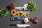 NEW Sunflowers in Watercolor Glass Cutting Board Decorative Tempered Glass Kitchen Cutting and Serving Board Large Size Chopping Board