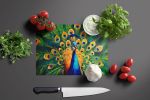 NEW Peacock Glass Cutting Board Decorative Tempered Glass Kitchen Cutting and Serving Board Large Size Chopping Board