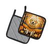 Yellow Labrador Retriever Fall Pair of Pot Holders Kitchen Heat Resistant Pot Holders Sets Oven Hot Pads for Cooking Baking BBQ, 7 1/2 x 7 1/2
