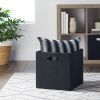 Collapsible Fabric Cube Storage Bin, Rich Black
