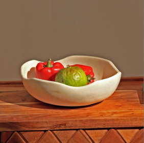 Organic Salad Bowl - Premium Bowl For Home And Kitchen (Option: Off White)