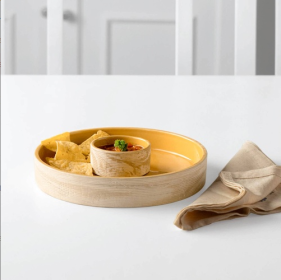 Handcrafted Sustainable Ceramic Chip N Dip Bowl  Amber Love (Option: 1PC)